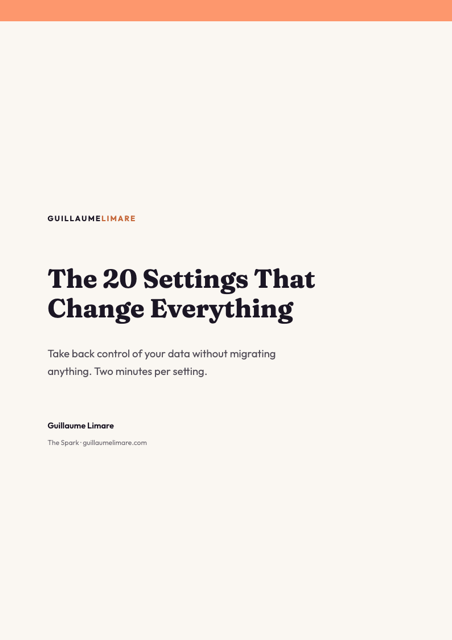 Cover of the ebook The 20 Settings That Change Everything
