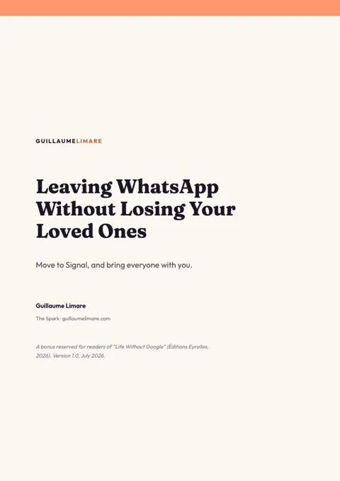 Cover of the guide Leaving WhatsApp without losing your loved ones